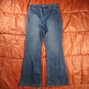 We The Free Women's Pull On Flare Cropped Jeans Size Large *30x27* Elastic Y2K‎
